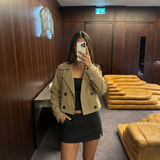 Valentina | Cropped Double-Breasted Trench Coat