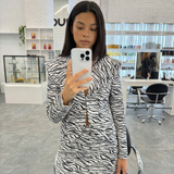 Arabella | Satin Zebra Print Blazer Co-Ord Set