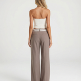 Matilda | Tailored Wide-LLeg Pinstripe Trousers