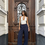 Clara | High-Waist Wide-Leg Pleated Trousers