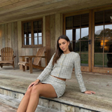 Phoebe | Tweed Knit Jacket and Skirt Co-Ord Set