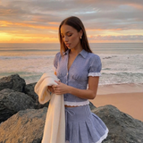 Esme | Gingham Fitted Mini Skirt Co-Ord Set