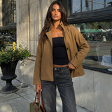 Harriet | Cropped Utility Jacket with Stand Collar
