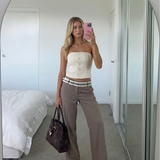 Matilda | Tailored Wide-LLeg Pinstripe Trousers