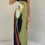 Eliza | Elegant Printed Strapless Maxi Dress