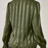 Daphne | Striped Bow Neck Blouse with Long Sleeves