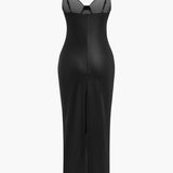 Lysandra | Faux Leather Corset Maxi Dress