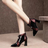 Tamsin | Pointed zippered ankle boots with elegant heel