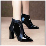 Tamsin | Pointed zippered ankle boots with elegant heel