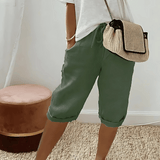 Torvain | Knee-Length Harem Shorts in Cotton Blend