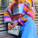Matilda | Women's Striped Open-Front Knit Cardigan