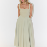 Anastasia | Square Neck Elegant Midi Dress