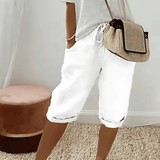 Torvain | Knee-Length Harem Shorts in Cotton Blend