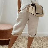 Torvain | Knee-Length Harem Shorts in Cotton Blend