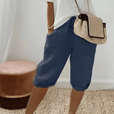 Torvain | Knee-Length Harem Shorts in Cotton Blend
