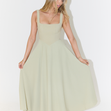Anastasia | Square Neck Elegant Midi Dress