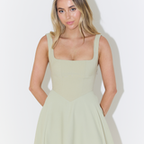 Anastasia | Square Neck Elegant Midi Dress
