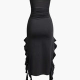 Harper | Bandeau Maxi Dress with Elegant Ruffle Detail