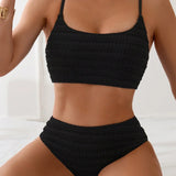 Norevia | Textured High-Waisted Bikini Set