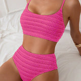 Norevia | Textured High-Waisted Bikini Set