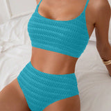 Norevia | Textured High-Waisted Bikini Set