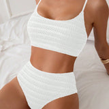 Norevia | Textured High-Waisted Bikini Set