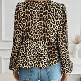 Annabelle | Leopard Print Blouse with Bow Detail