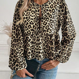 Annabelle | Leopard Print Blouse with Bow Detail