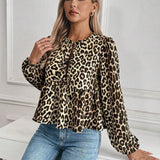 Annabelle | Leopard Print Blouse with Bow Detail