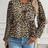 Annabelle | Leopard Print Blouse with Bow Detail