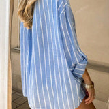 Maya | Striped Oversized Summer Blouse with Beach Flair