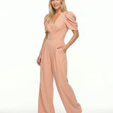Phoebe | Elegant Puff Sleeve Jumpsuit with Wide Leg Design