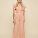 Phoebe | Elegant Puff Sleeve Jumpsuit with Wide Leg Design