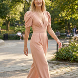 Phoebe | Elegant Puff Sleeve Jumpsuit with Wide Leg Design
