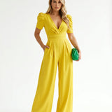 Phoebe | Elegant Puff Sleeve Jumpsuit with Wide Leg Design