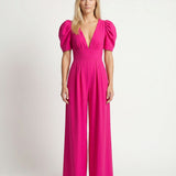 Phoebe | Elegant Puff Sleeve Jumpsuit with Wide Leg Design