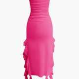 Harper | Bandeau Maxi Dress with Elegant Ruffle Detail