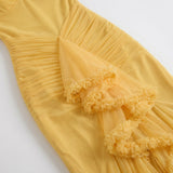 Octavia | High-Low Maxi Dress with Ruffle Detail