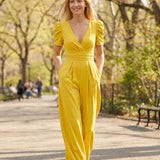 Phoebe | Elegant Puff Sleeve Jumpsuit with Wide Leg Design
