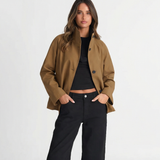 Harriet | Cropped Utility Jacket with Stand Collar