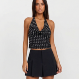 Willa | Pleated Shorts Black High Waisted Tailored Mini