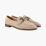 Madeline | Suede Loafers with Gold Chain Detail