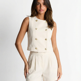 Beatrice | Linen Double-Breasted Waistcoat Coordinated Set