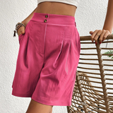 Vireya | Cropped Women’s Trousers with Button Detail