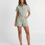 Phoebe | Utility Cotton Short Jumpsuit