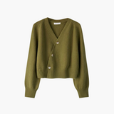Imogen | V-Neck Asymmetrical Button Knit Cardigan for Elegant Everyday Wear