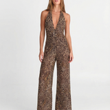 Celestine | Halter Neck Wide-Leg Chiffon Jumpsuit