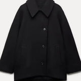 Women's Minimalist Coat – Slightly Oversized Elegant Winter Coat
