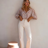 Marielle | Floral Print Button-Up Blouse with Elegant Fit