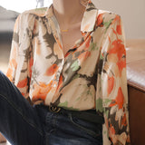 Coraline | Floral Ink Print Blouse with Elegant Fit